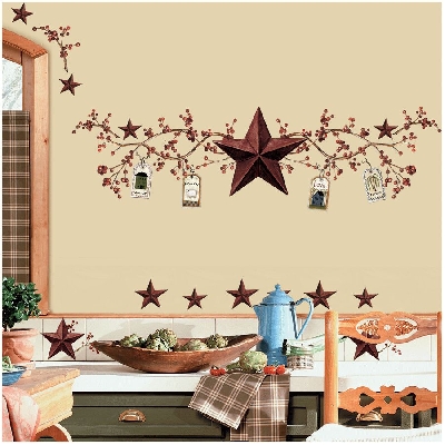 Samolepky na zeď dekorace Country Hvězda Samolepky na zeď dekorace Country Hvězda samolepící obrázky do kuchyně nálepky RoomMates ( 5,6 cm - 32,5 )