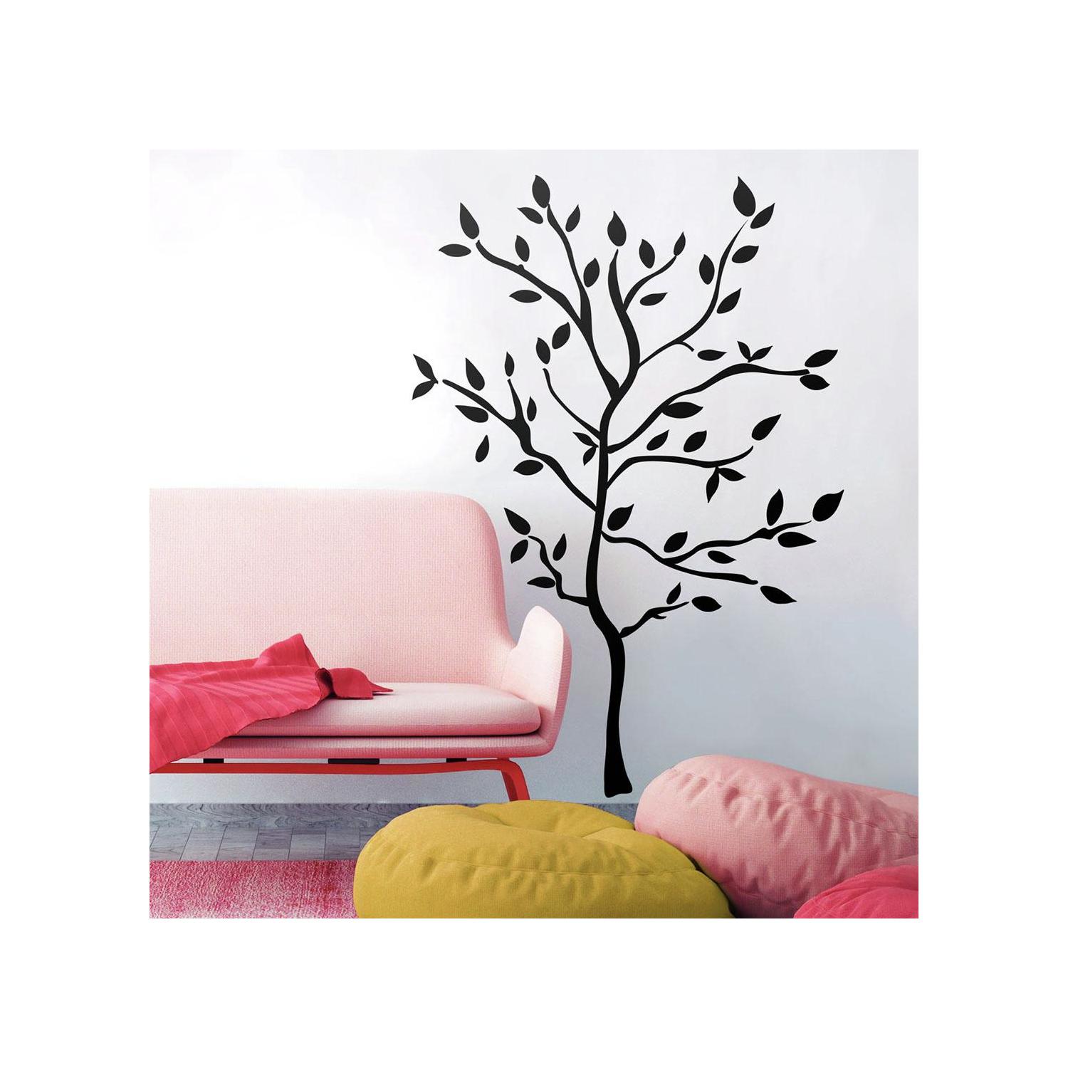 Samolepky Černý strom Samolepky na zeď nálepky - samolepka Strom černý,samolepící dekorace,obrázky stromů aplikace RoomMates (117,5 cm x 155 cm)