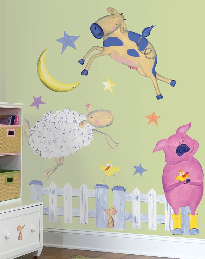 Samolepící dekorace, samolepky, obrázky Farma Farma veselá zvířátka samolepky (2plata 68,5 x 101,6 cm)samolepící dekorace na zeď dětské obrázky nálepky RoomMates