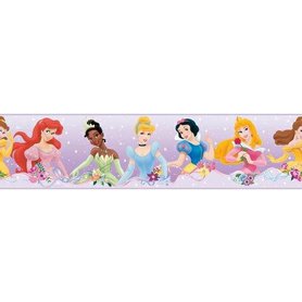 Fialová dětská bordura Disney Princess - Princezny