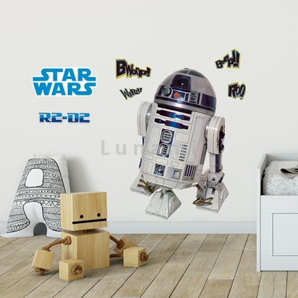 Samolepky na stěny dětských pokojů. Dekorace Star Wars R2-D2.