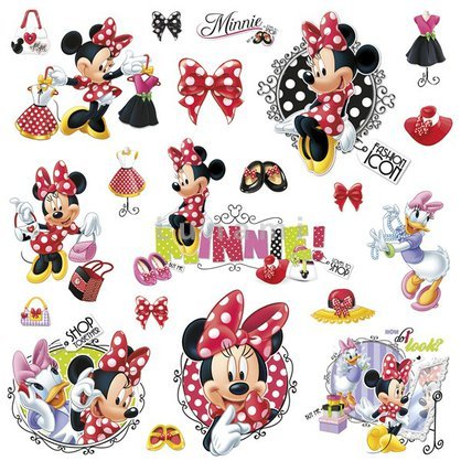 Samolepky Disney jako dekorace do dětské pokoje. Minnie Mouse.