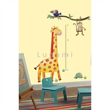 Samolepící dekorace metr žirafa a opička