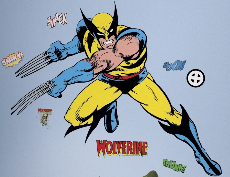 Samolepky na zeď. Obrázky z komiksu Wolverine.