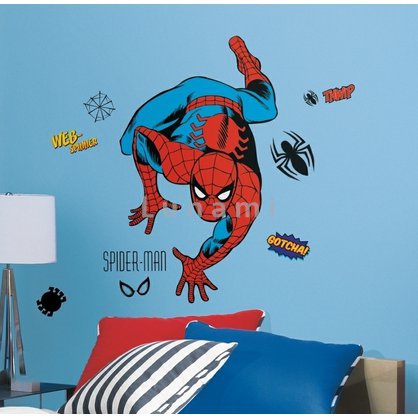 Samolepky na zeď. Dekorace Amozing Spiderman. Inspirace pro výzdobu dětského pokoje.
