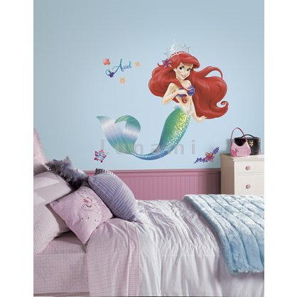 Dekorace pro dívčí pokoje. Obrázek malé mořské víly Ariel - Mermaid.