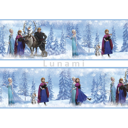 Bordury Ledové království Disney Frozen Fever. Princezny Anna a Elsa, Olaf, Sven, Kristoff