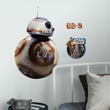 Samolepící obrázek droida BB-8. Samolepky Star Wars.