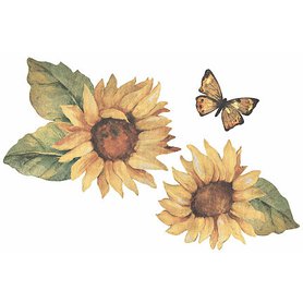 Samolepící dekorace  Slunečnice a motýl